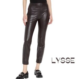 Lysse Brown Vegan Leather Skinny Pants NWT Size S